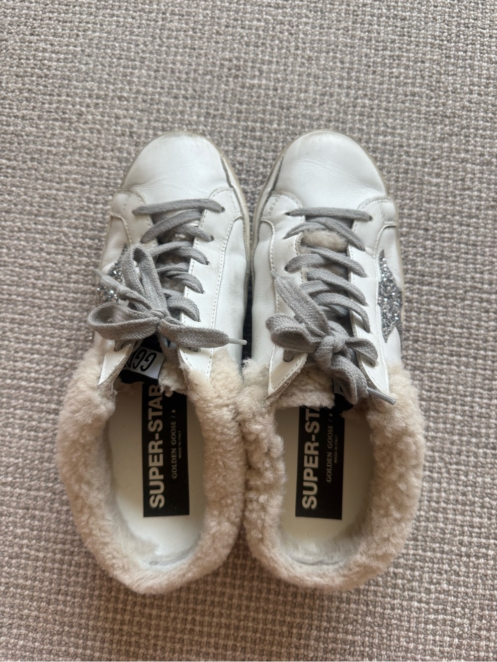 Golden Goose Superstars with sherling lining